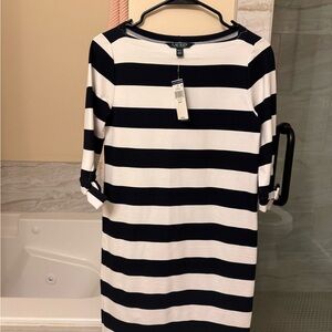 Ralph Lauren Navy and White Striped Top